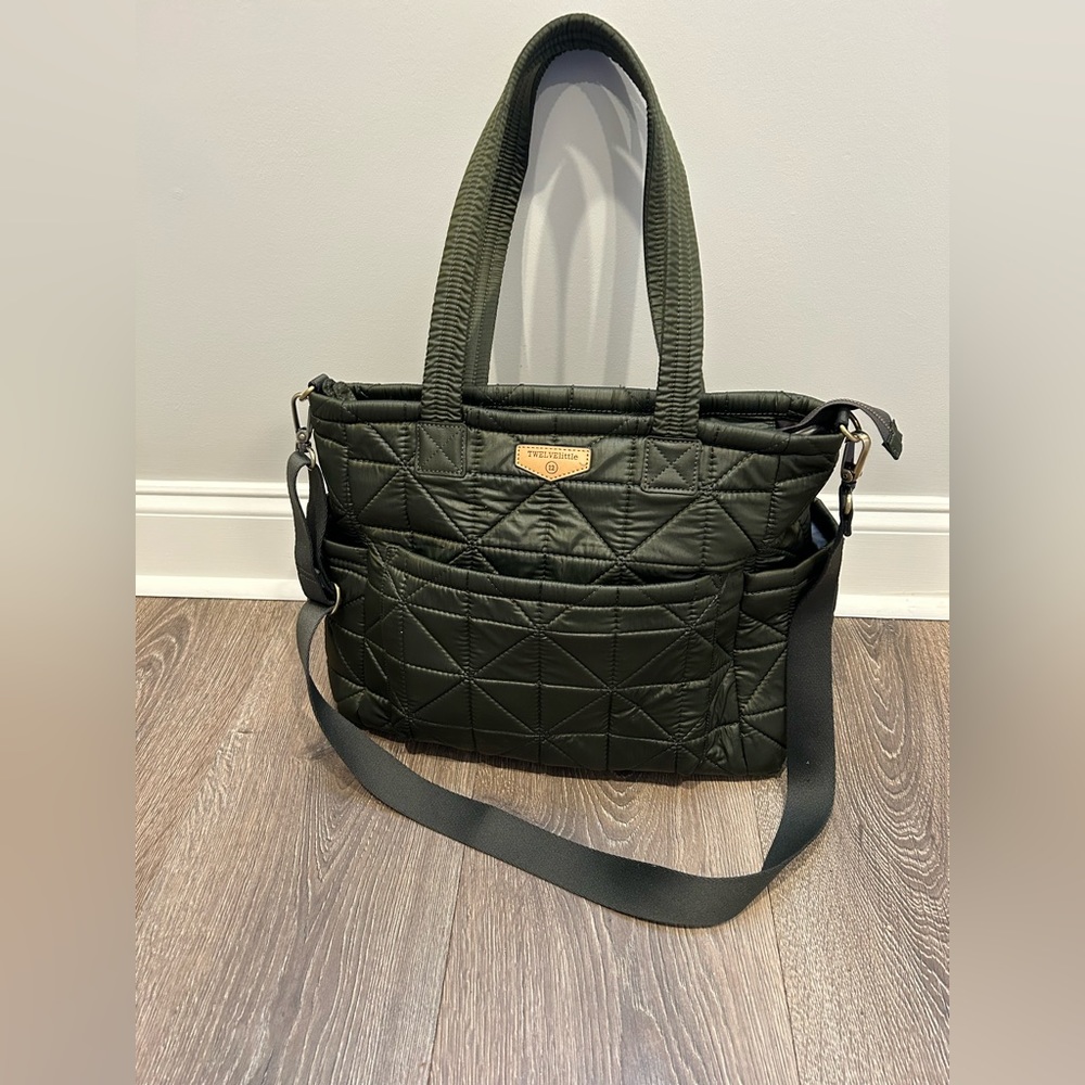 Twelvelittle Olive Companion Carry Love Quilted Diaper Bag